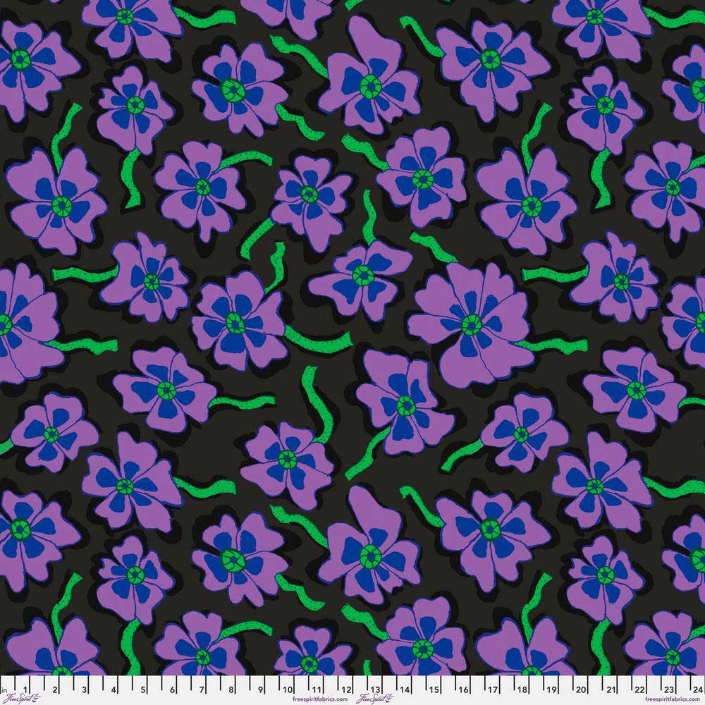 Camo Flower - Black, Kaffe Fassett Collective, August 2023