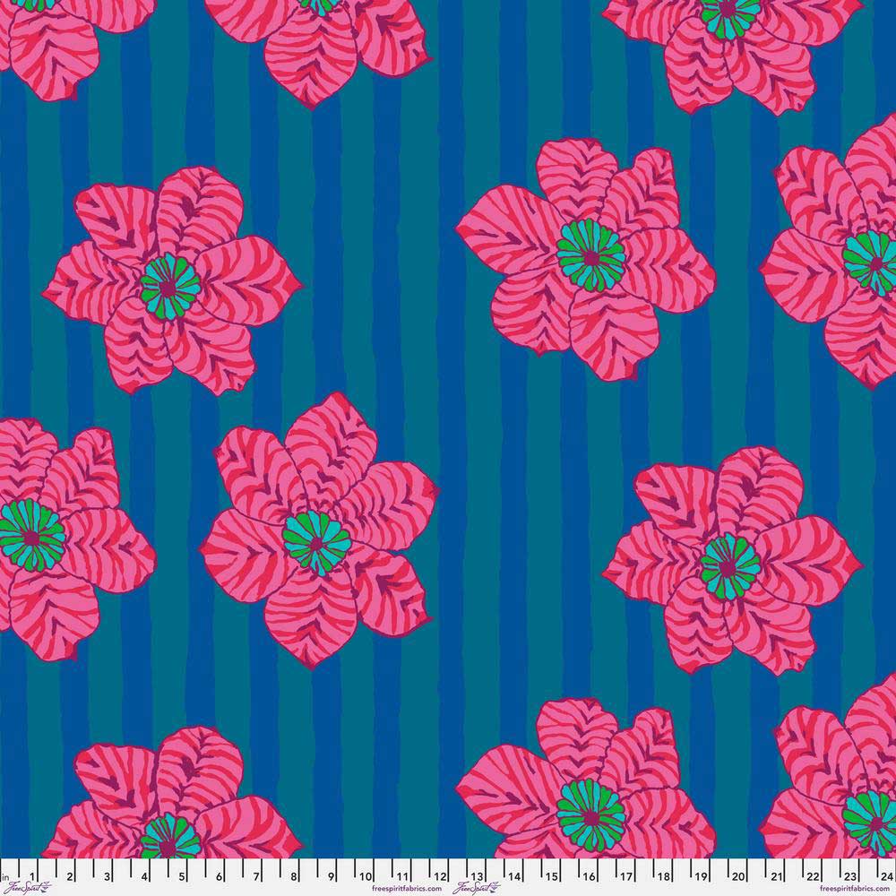 Zebra Lily - Blue, Kaffe Fassett Collective, August 2023