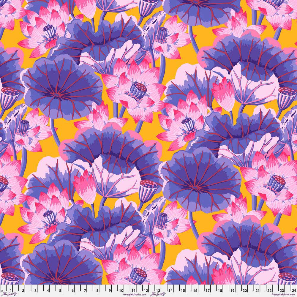 Lake Blossoms - Purple, Kaffe Fassett Collective, August 2023