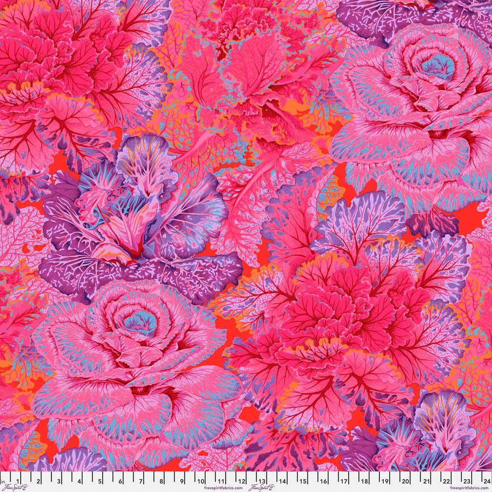Curly Kale - Red, Kaffe Fassett Collective, August 2023