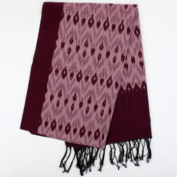 Indian Ikat Woven Cotton Scarf Red/Pink