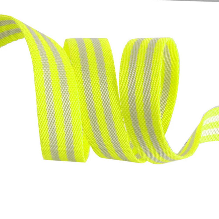 Tula Pink Webbing, 1 in. wide, Grey/Neon Yellow