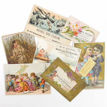 Vintage Advertising Cards, 7 Assorted