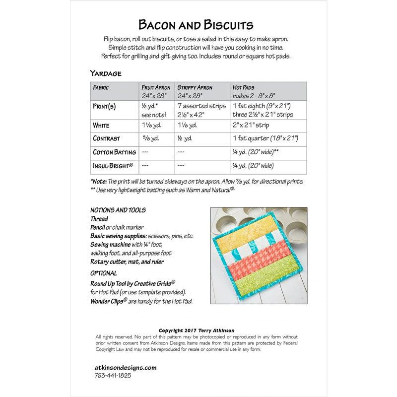 Bacon and Biscuits Pattern by Atkinson Designs
