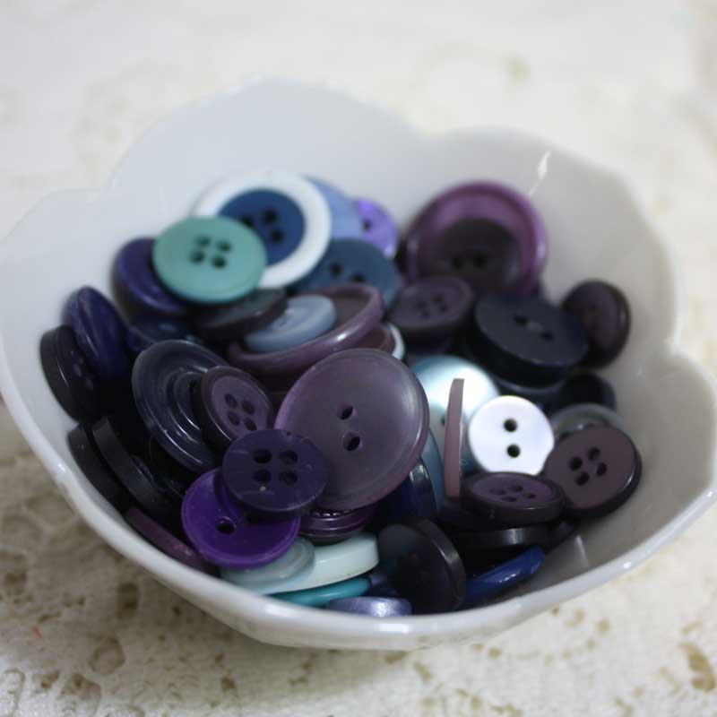 Blue/Purple Vintage Plastic Button Assortment