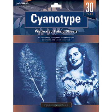 Cyanotype Pretreated Fabric Sheets, pack of 30