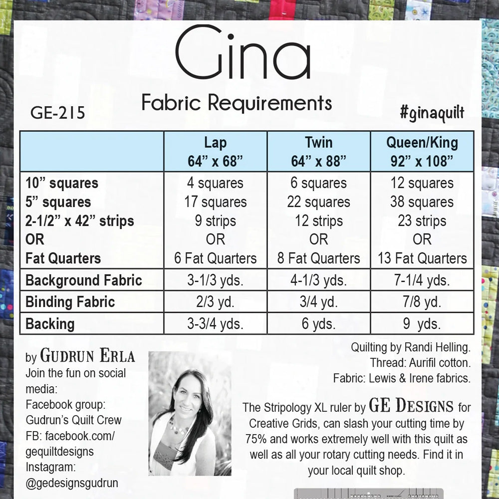 Gina, Stripology Mixer Pattern by GE Designs