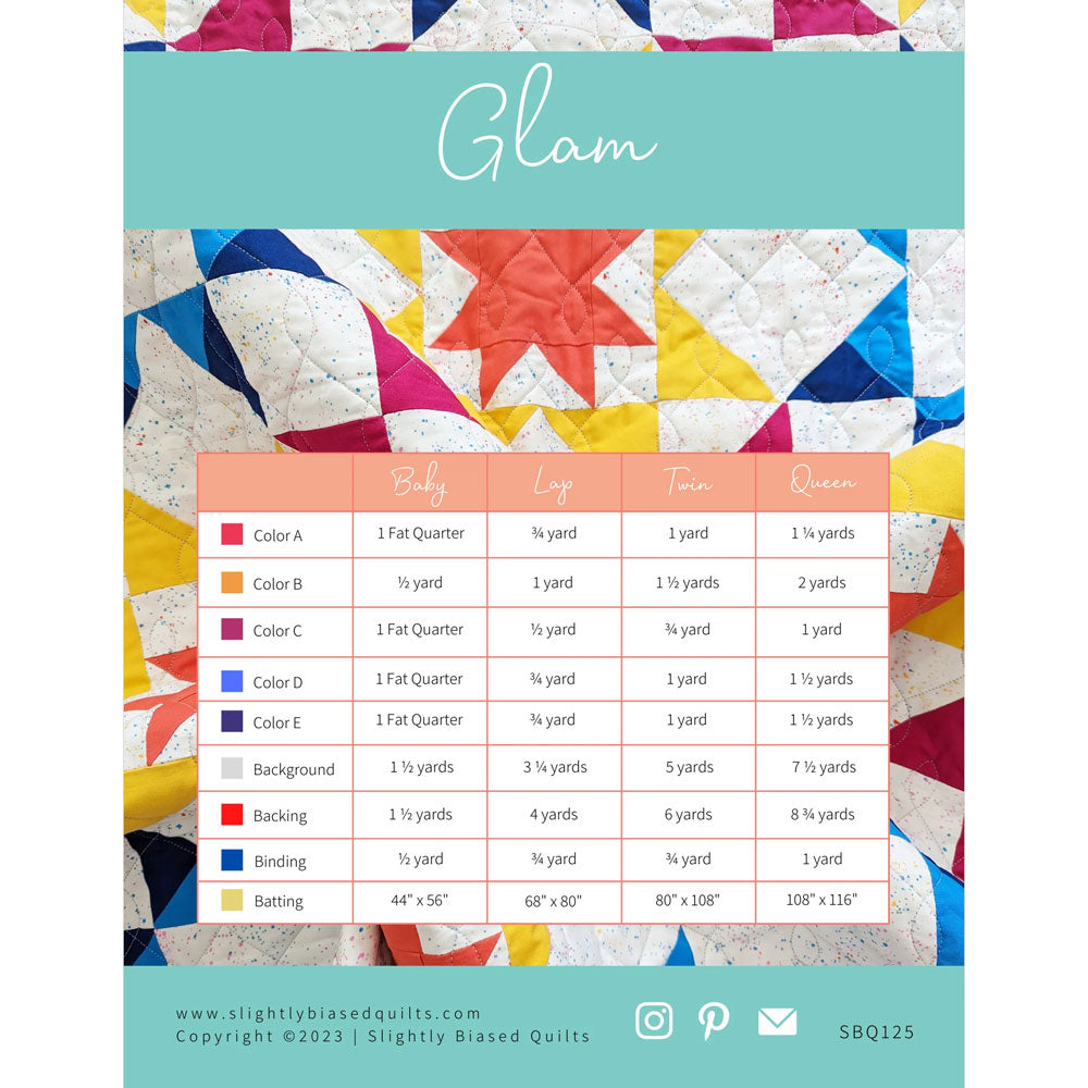 Glam Quilt Pattern by Slightly Biased Quilts