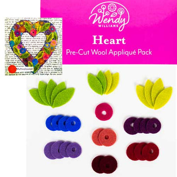 Heart Pre-Cut Wool Kit by Wendy Williams, Multicolored