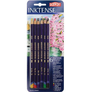 Derwent Inktense Watersoluble Ink Pencils, 6 pack