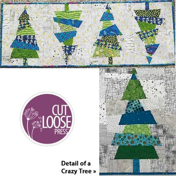 Crazy Christmas Trees Table Runner by Karla Alexander, Cut Loose Press