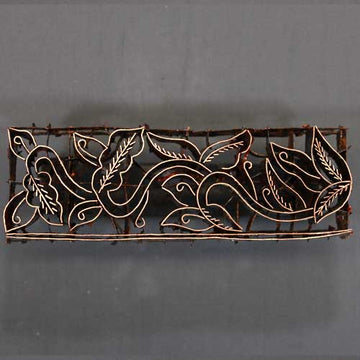 Large Leaf Border Indonesian Copper Tjap