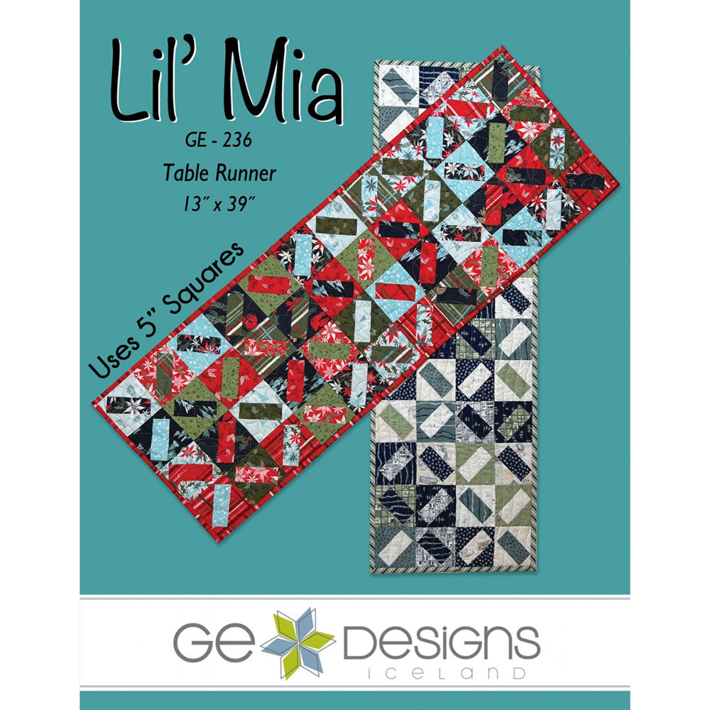 Lil' Mia Quilted Table Runner pattern by GE Designs