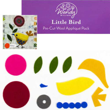Little Bird Pre-Cut Wool Kit by Wendy Williams, Yellow