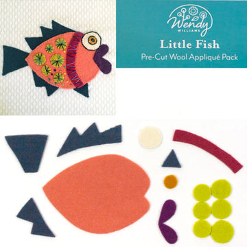 Little Fish Pre-Cut Wool Kit by Wendy Williams, Peach