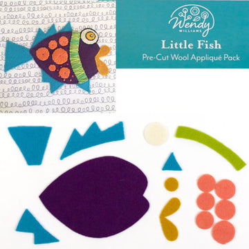 Little Fish Pre-Cut Wool Kit by Wendy Williams, Purple
