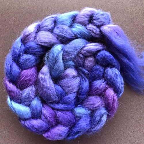 Lupines in Bloom Tussah Silk Roving/Sliver