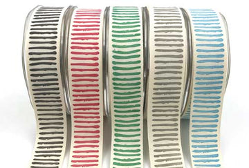 1 Inch Cotton Paint Stripe Print Ribbon