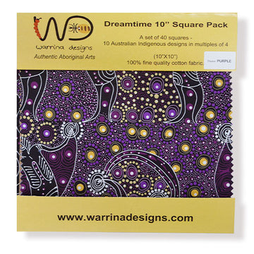 Purple Dreamtime 10 in. Square Pack Fabric
