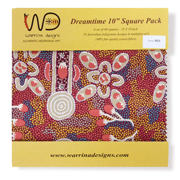 Red Dreamtime 10 in. Square Pack Fabric