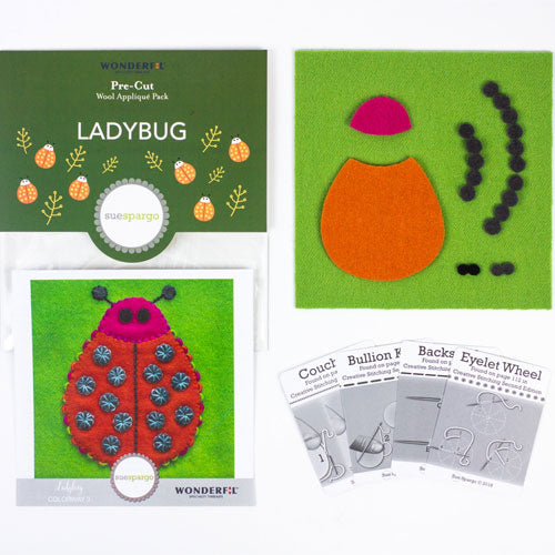 ONE LEFT Sue Spargo Pre-Cut Wool Pack, Lady Bug 3