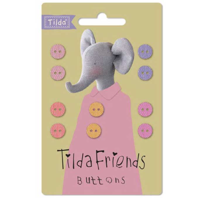 Tilda Friends Buttons Warm, 9mm, 10pcs