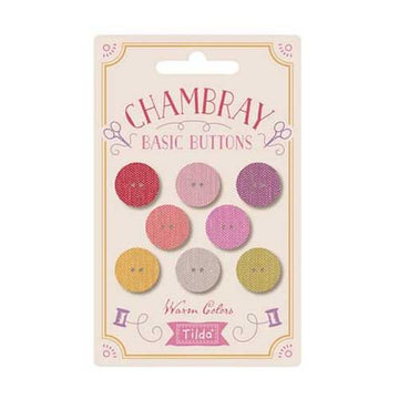 ONE LEFT Chambray Basics Buttons by Tilda,  16mm, Warm