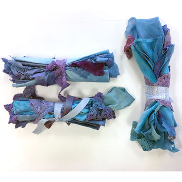 Turquoise/Violet Inspiration Pack (hand dyed fabrics & textiles)