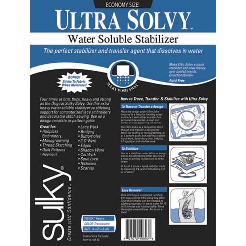 Sulky Ultra Solvy Water Soluble Stabilizer, Economy Size
