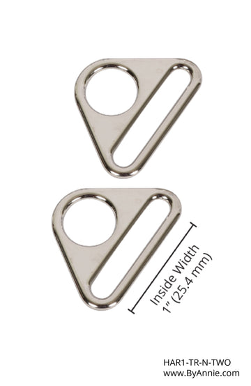 1" Triangle Ring- Nickel, Set of 2