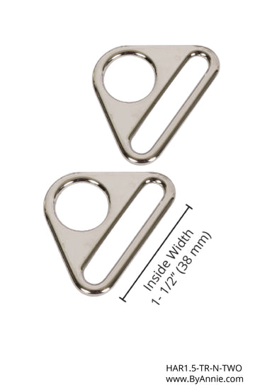 1.5" Triangle Ring- Nickel, Set of 2